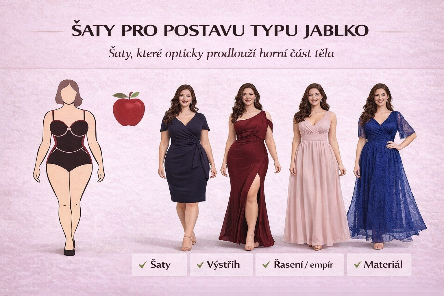 Šaty vhodné pro postavu jablko